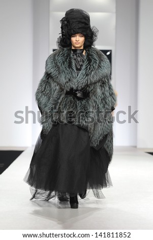 MOSCOW - OCTOBER 21:The model walks a runway in a collection of Igor Gulyaev, Volvo Fashion Week October 21, 2010 in Moscow, Russia