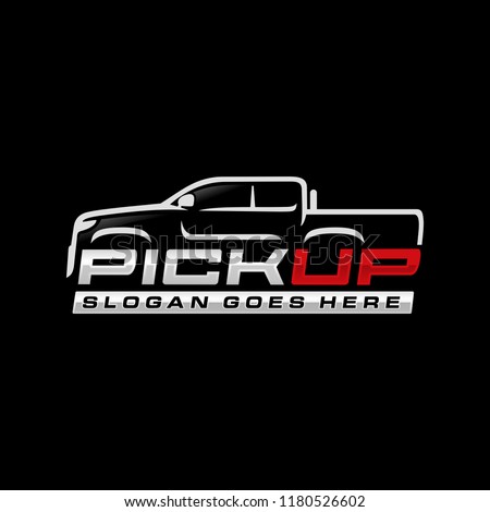 Pick up truck, truck logo template