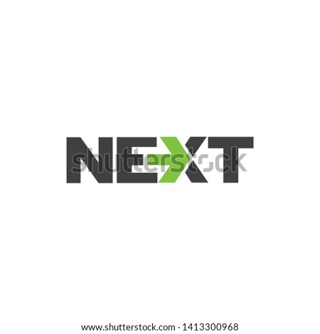 Next typography logo template vector