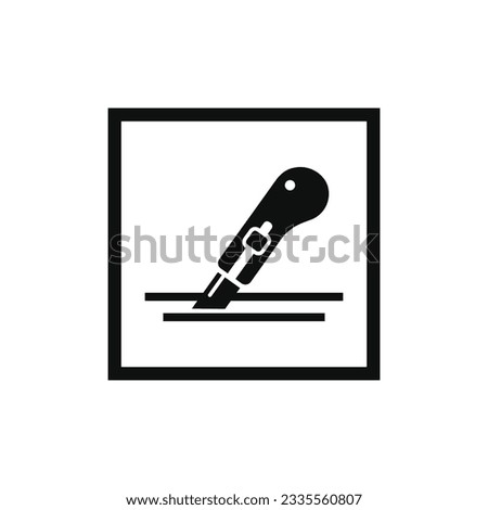 Use cutter packaging mark icon symbol vector