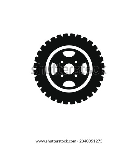 Wheel icon isolated on white background