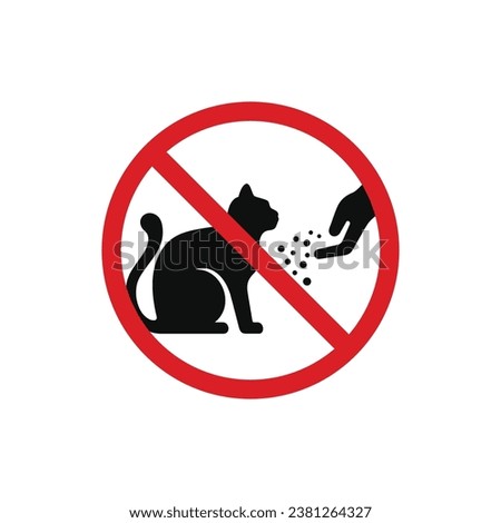 Do not feed the cat icon sign symbol isolated on white background