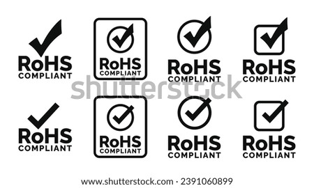 Rohs mark icon set isolated on white background