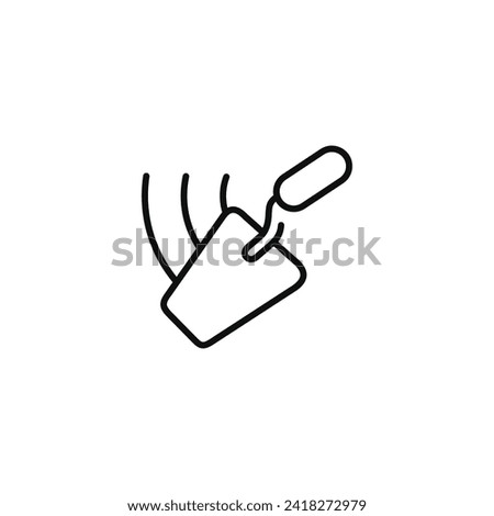 Trowel line icon isolated on white background