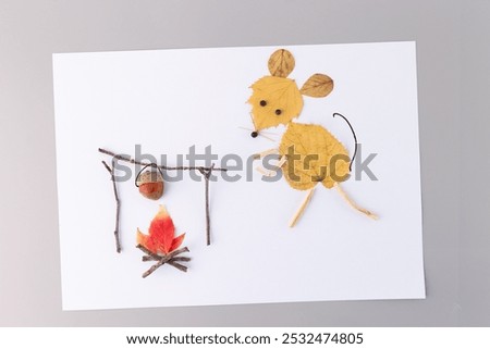 Similar – Image, Stock Photo Child playing with acorns