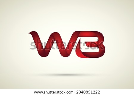 WB letter linked and W B logo design vector