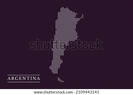 Argentina map designed with square dots. Vector map of Argentina composition of square in circle items on coffee color background. Vector illustration