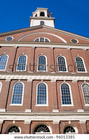 Historical Colonial  Architecture of a Building in Boston