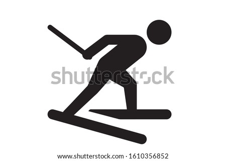 cross country skiing vector icon design on white background 