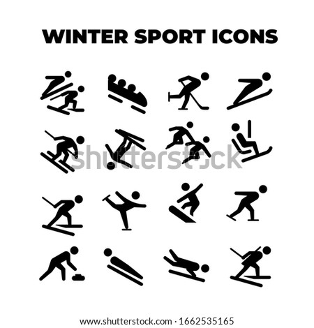 winter sport icon set vector 