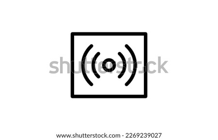 sound surround vector icon outline style black and white background, Music industry icon, podcast icon
