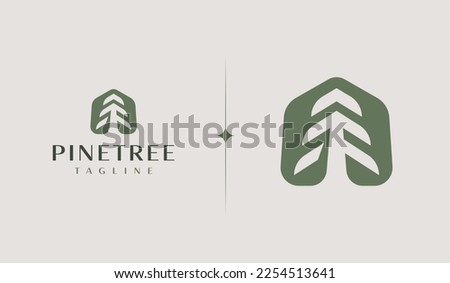 Pine Tree Logo Template. Universal creative premium symbol. Vector illustration. Creative Minimal design template. Symbol for Corporate Business Identity