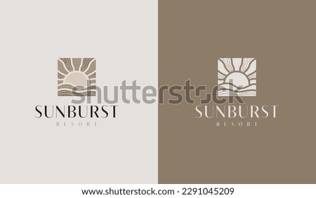 Sunset wave Logo Template. Universal creative premium symbol. Vector illustration