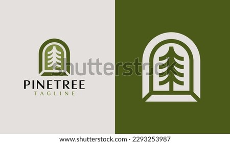 Pine Tree Logo. Universal creative premium symbol. Vector sign icon logo template. Vector illustration