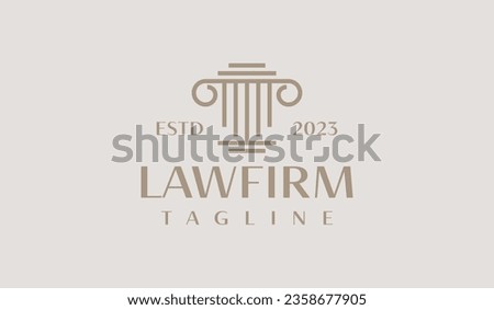 Law Firm Pillar Justice Monoline Logo Template. Universal creative premium symbol. Vector illustration. Creative Minimal design template.