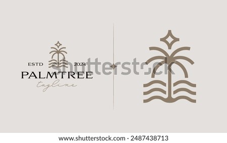 Palm Tree Logo Template. Universal creative premium symbol. Vector illustration. Creative Minimal design template. Symbol for Corporate Business Identity