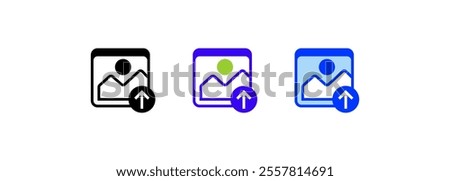 Image Upload Icon. linear style sign for mobile concept and web design. Outline vector icon. Symbol, logo illustration. Vector