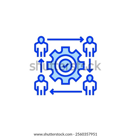 Team Collaboration Filled Line Icon. linear style sign for mobile concept and web design. Outline vector icon. Symbol, logo illustration