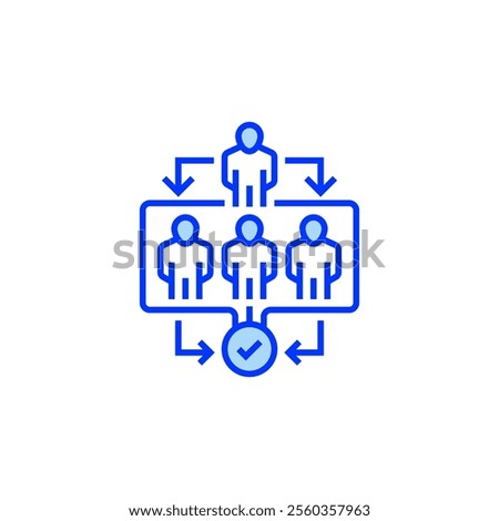 Team Collaboration Filled Line Icon. linear style sign for mobile concept and web design. Outline vector icon. Symbol, logo illustration