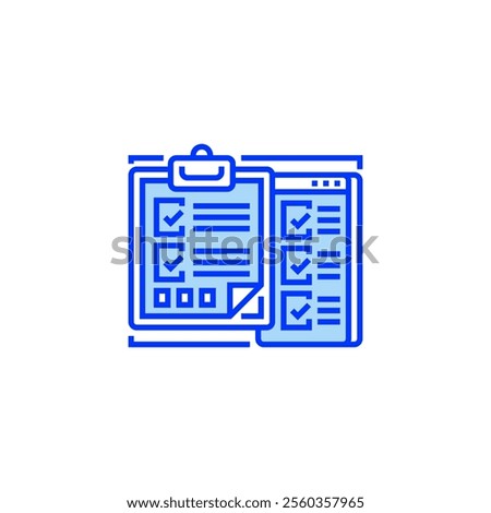 Clipboard Filled Line Icon. linear style sign for mobile concept and web design. Outline vector icon. Symbol, logo illustration