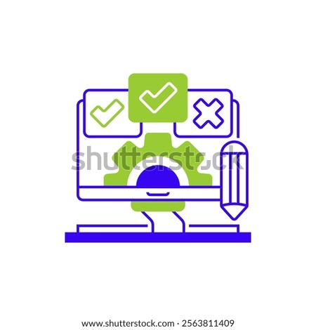 Survey Settings Two Tone Color Icon. linear style sign for mobile concept and web design. Outline vector icon.