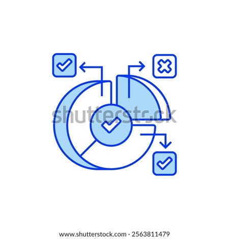 Pie Chart Filled Line Icon. linear style sign for mobile concept and web design. Outline vector icon.