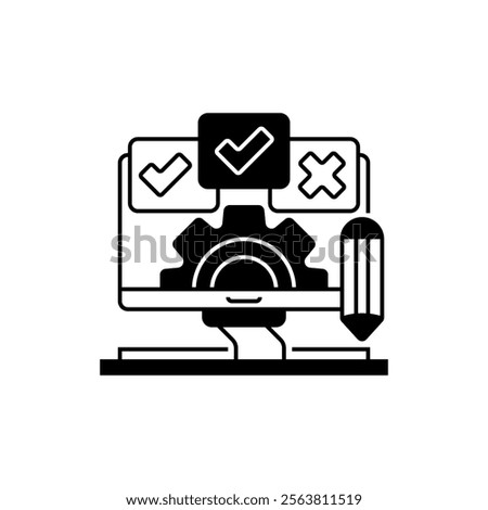 Survey Settings Glyph Icon. linear style sign for mobile concept and web design. Outline vector icon.