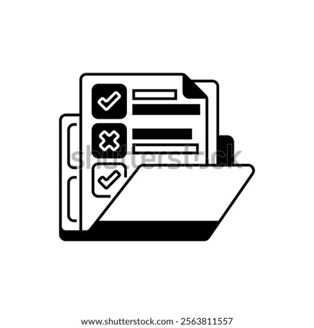 Survey Folder Glyph Icon. linear style sign for mobile concept and web design. Outline vector icon.