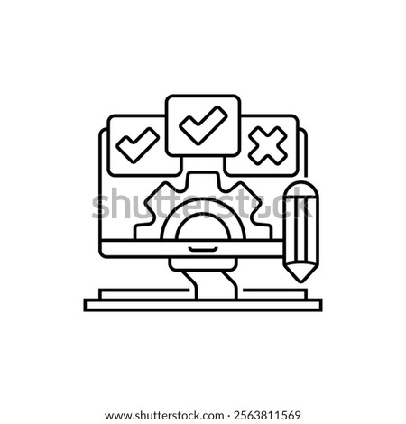 Survey Settings Line Icon. linear style sign for mobile concept and web design. Outline vector icon.