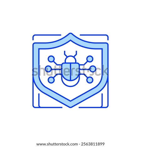 Antivirus Shield Filled Line Icon. linear style sign for mobile concept and web design. Outline vector icon.