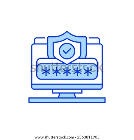 Password Protection Filled Line Icon. linear style sign for mobile concept and web design. Outline vector icon.