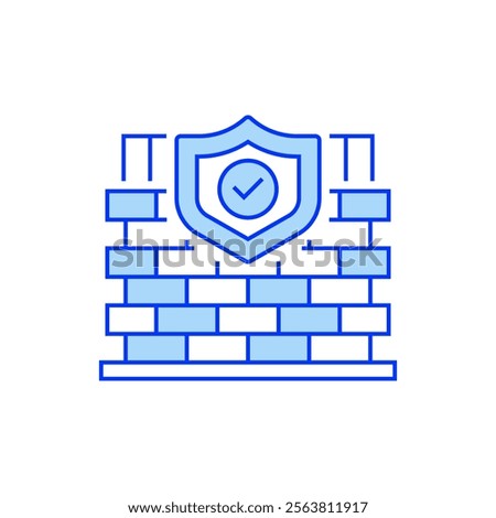 Firewall Filled Line Icon. linear style sign for mobile concept and web design. Outline vector icon.