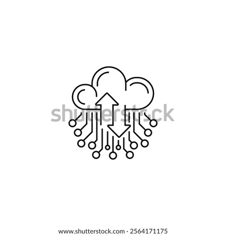 Cloud Failover Line Icon. linear style sign for mobile concept and web design. Outline vector icon.