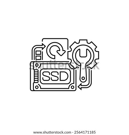 Partition Recovery Line Icon. linear style sign for mobile concept and web design. Outline vector icon.