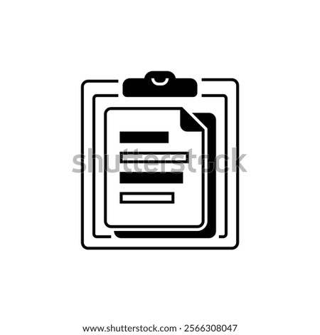 Clipboard with Paper Glyph Icon. linear style sign for mobile concept and web design. Outline vector icon.