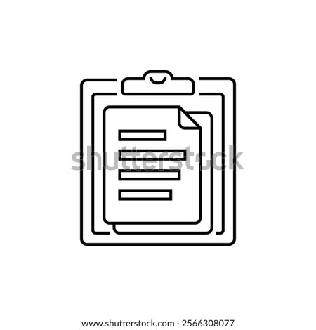 Clipboard with Paper Line Icon. linear style sign for mobile concept and web design. Outline vector icon.