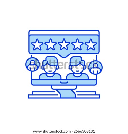 Rating Stars Filled Line Icon. linear style sign for mobile concept and web design. Outline vector icon.