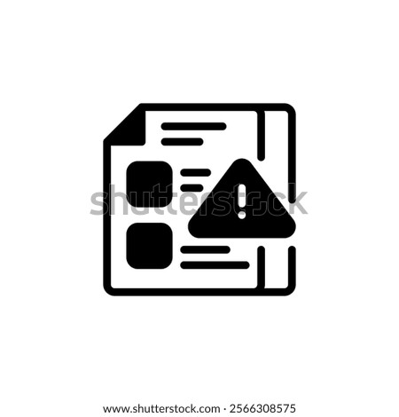 Error Report Glyph Icon. linear style sign for mobile concept and web design. Outline vector icon.