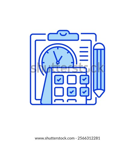 Exam Schedule Filled Line Icon. linear style sign for mobile concept and web design. Outline vector icon.