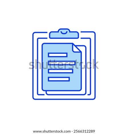 Clipboard with Paper Filled Line Icon. linear style sign for mobile concept and web design. Outline vector icon.