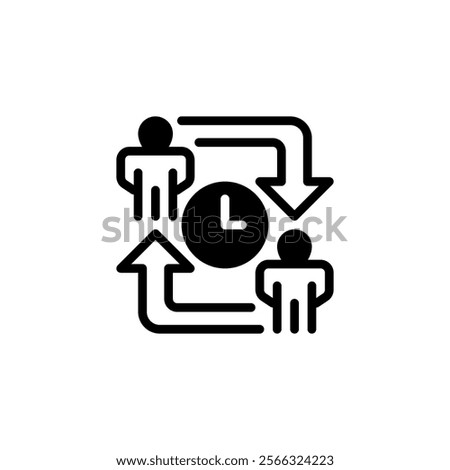 Work Shift Glyph Icon. linear style sign for mobile concept and web design. Outline vector icon.