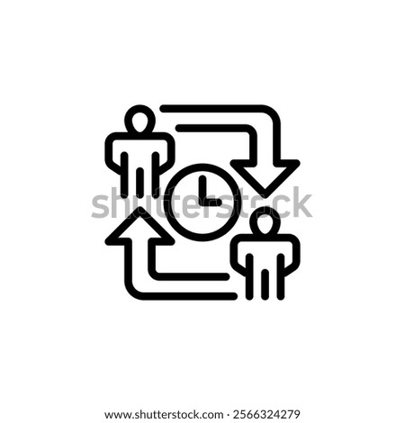 Work Shift Line Icon. linear style sign for mobile concept and web design. Outline vector icon.