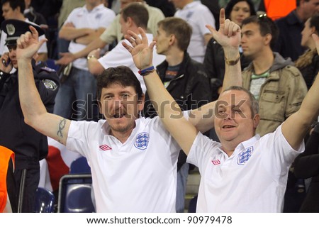 DNIPROPETROVSK, UKRAINE - OCTOBER 10: England fans react during FIFA World Cup 2010 qualifying football match against Ukraine at the Dnipro Arena on October 10, 2009 in Dnipropetrovsk, Ukraine