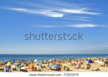 Similar – Foto Bild Menschenmenge am Strand, Luftaufnahme im Sommer