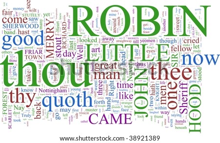 A word cloud based on Robin Hood