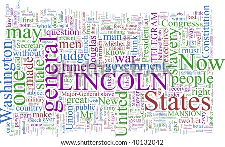 A word cloud based on Abraham Lincoln's writings