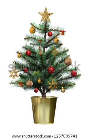 Similar – Image, Stock Photo Christmas tree in pot, watercolour on paper