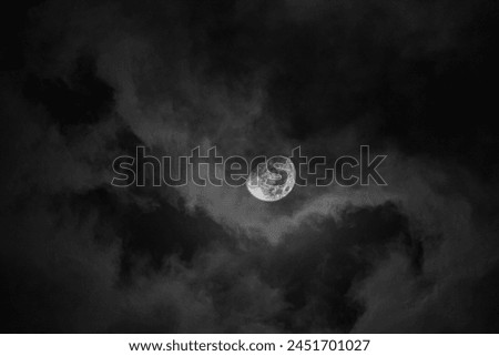 Similar – Image, Stock Photo Moon, night and clouds