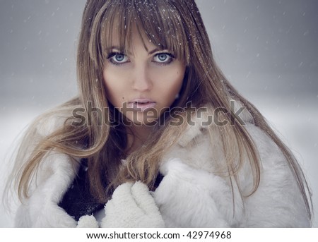 Winter model portrait