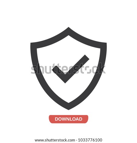 Verified protection icon. Control symbol. Privacy pictogram, flat vector sign isolated on white background. Simple vector illustration for graphic and web design.